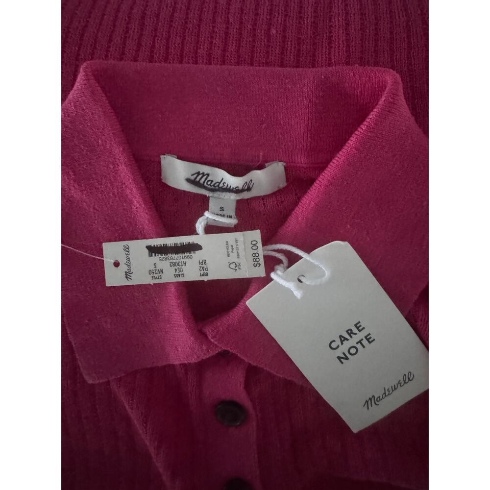 NWT Madewell Short-Sleeve Polo Sweater Tee - Picture 6 of 12